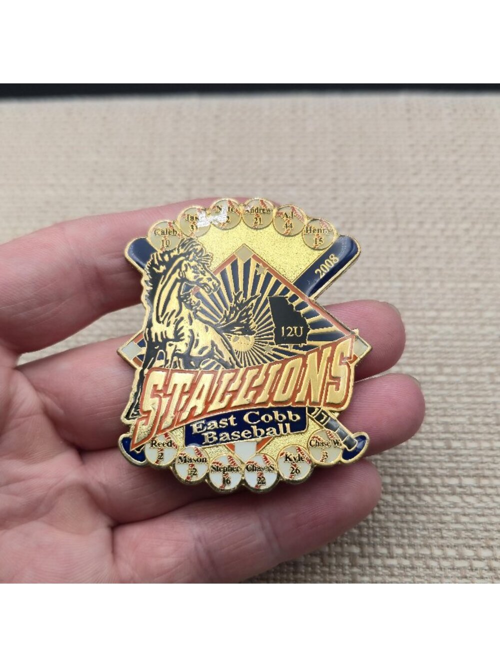 2008 East Cobb Baseball Stallions 12U Cooperstown Trading Pin B1445